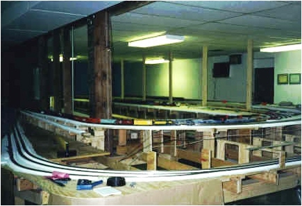 This is what the layout looked after six months. Most of the major trackwork is in.